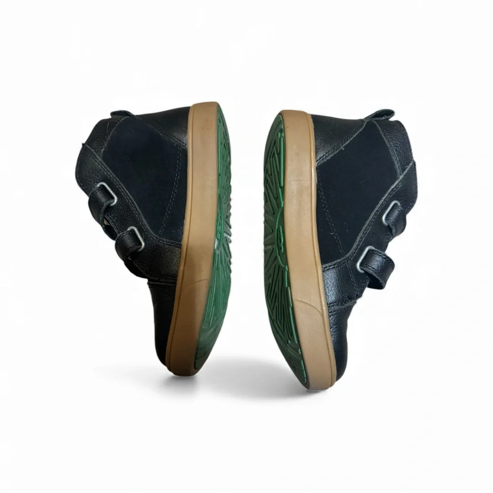 UGG Renon II Kids Black Shearling Sneakers | Velcro | Size